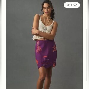 Farm Scallop Hem Mini Skirt